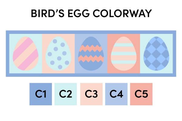 Easter Egg Sewalong Birds Egg Colorway