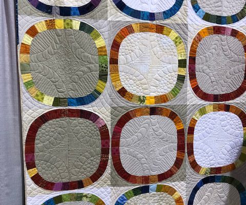 A temperature quilt entered into a special exhibit at QuiltCon