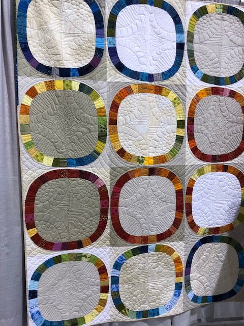 A temperature quilt entered into a special exhibit at QuiltCon