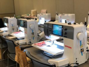 Quilters sewed on BERNINA sewing machines in the workshops at QuiltCon
