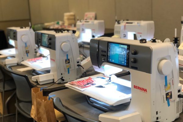 Quilters sewed on BERNINA sewing machines in the workshops at QuiltCon