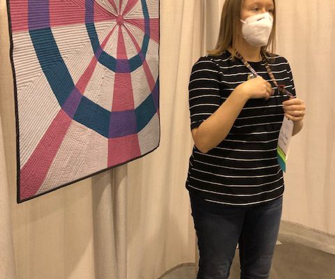 Jessica Plunkett talks about her quilt she made.