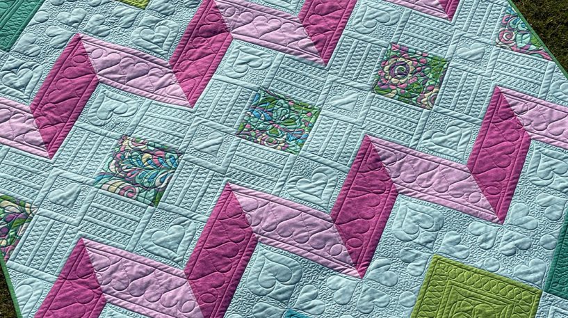 Diamonds 2 Quilt Along, Part 7- Quilting Row Six BERNINA WeAllSew Blog Feature 1090x610