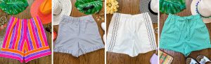 Four Different Shorts Using a Pajama Shorts Pattern
