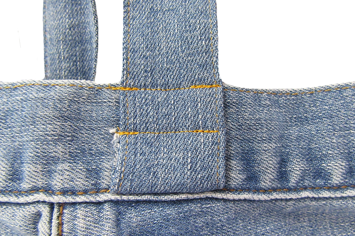 recycled jeans bag strap assembly part 2