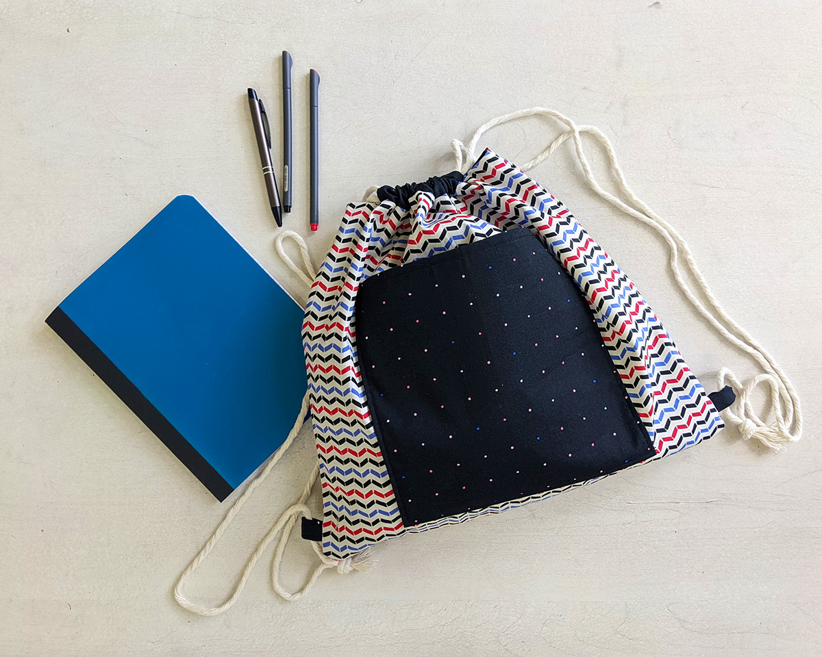 DIY Drawstring Backpack [FREE Pattern And VIDEO Tutorial] ⋆ Hello Sewing