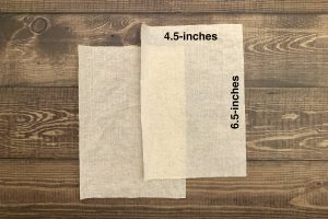 Image of 2 pieces of cut muslin, each measuring 4.5 x 6.5 inches