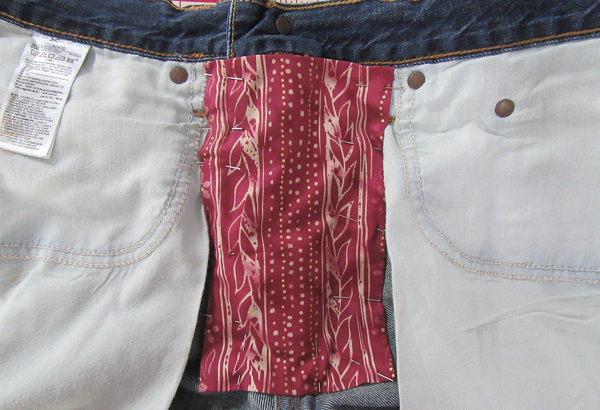 recycled jean bag part 2 zipper pocket apply