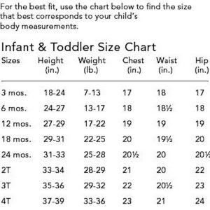 Reusable Pull-on Potty Trainers Tutorial: Children’s Sample Size Chart