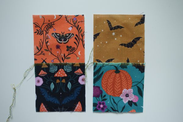 Flatlock Patchwork Trick-or-Treat Bag - pairs flatlocked