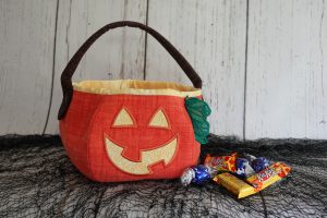Flatlock Patchwork Trick-or-treat bag handmade holiday pumpkin pail