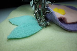 Sew Your Own Snuffle Mat DIY - sewing leaves
