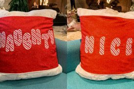 Naughty or Nice Reversible Christmas Pillow Wrap