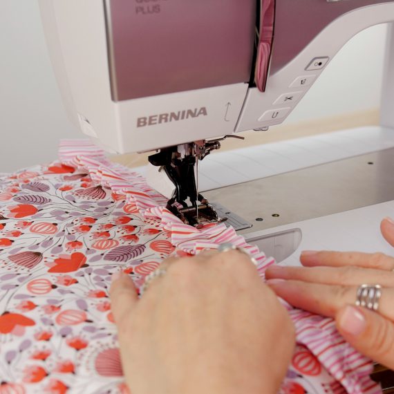 Binding with Ruffles WeAllSew