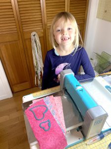 Granddaughter preparing for her first sewing project on my new BERNINA 790 Plus