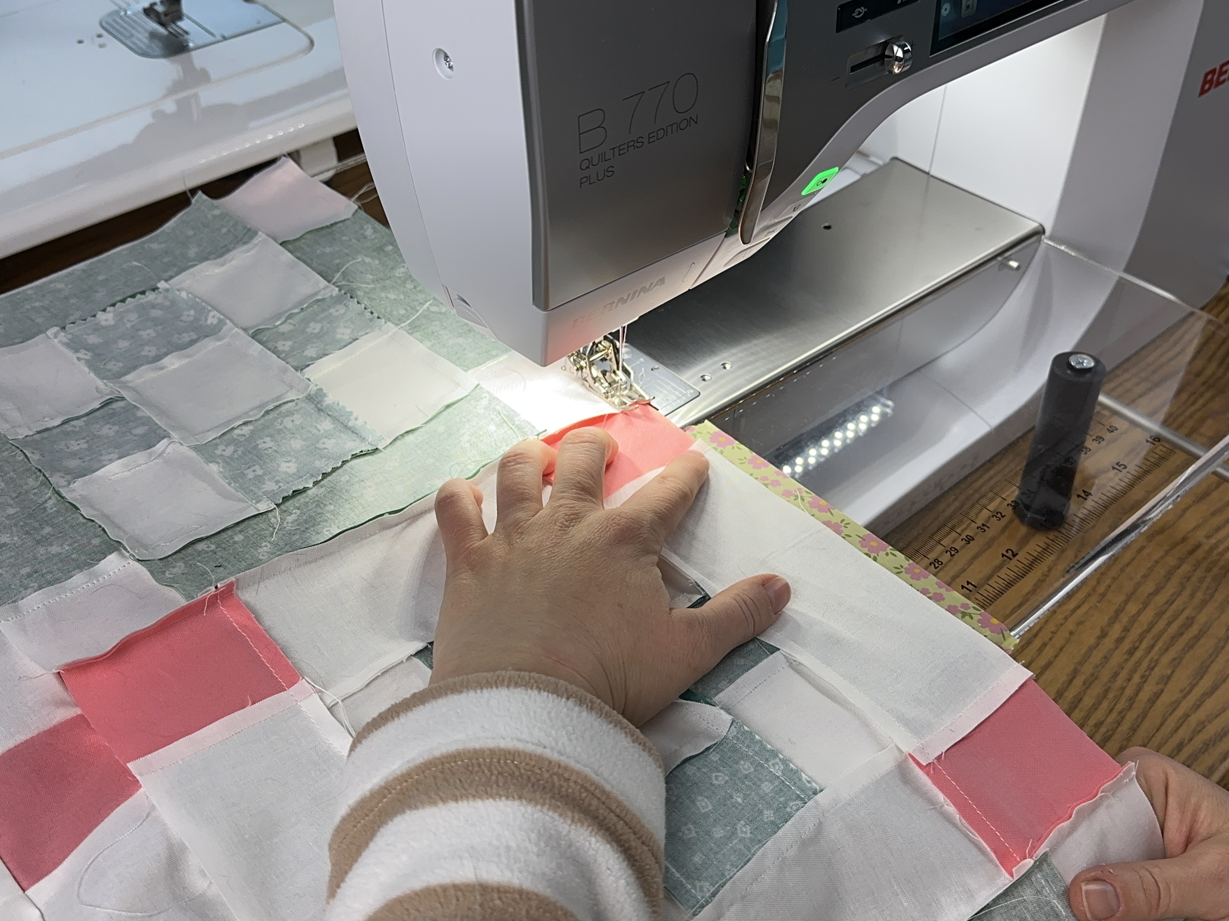 Sewing block rows together from the Nona Quilt Along BERNINA WeAll Sew blog