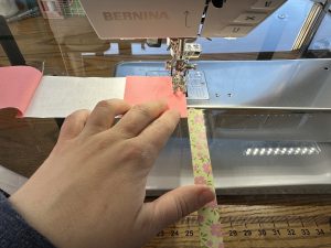 Making the top/bottom row of Block B for the Nona Quilt Along