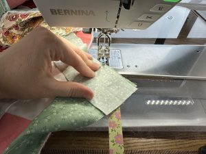 Joining the end of the binding for the Nona Quilt Along BERNINA WeAll Sew blog