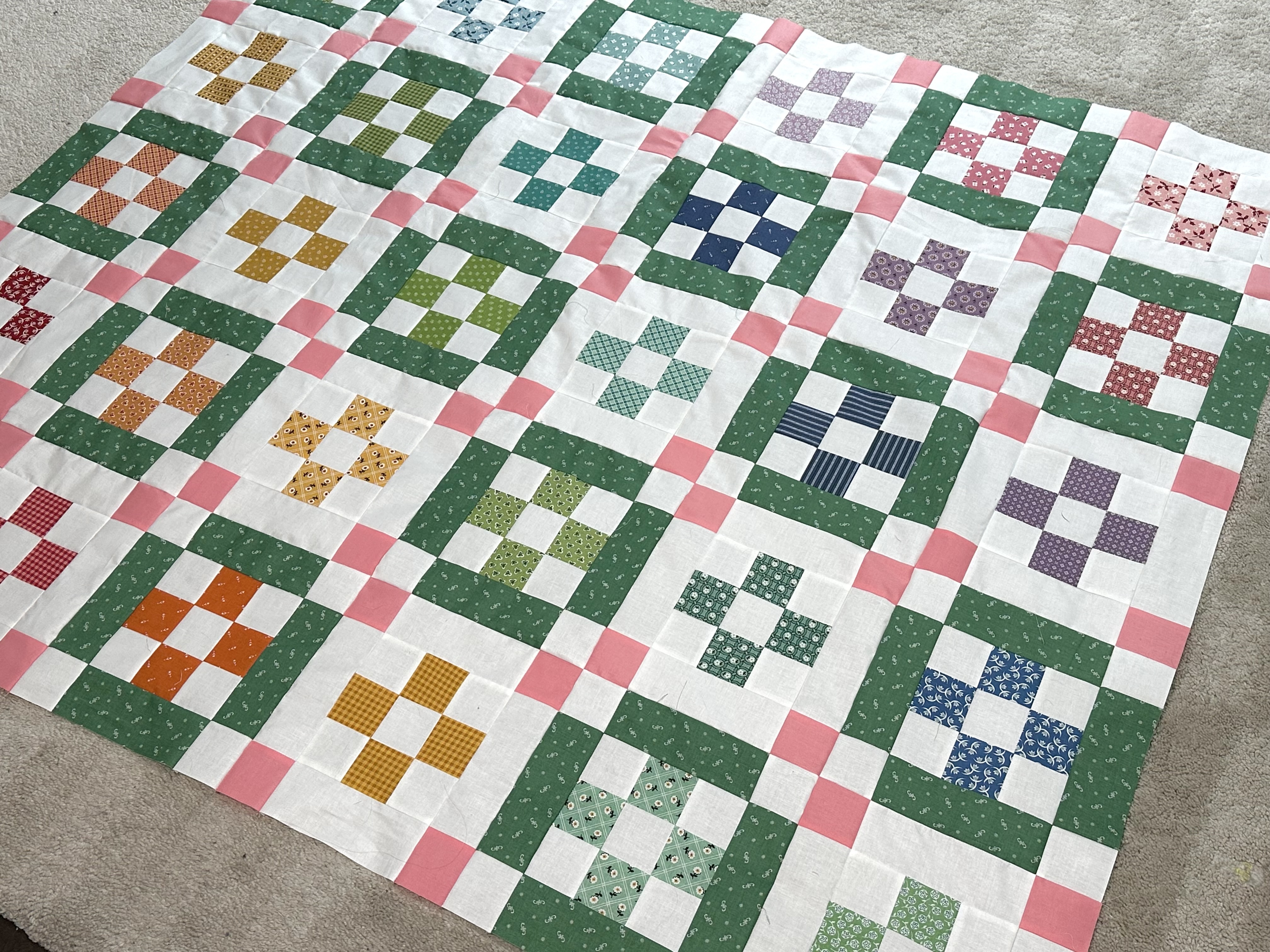 Completed Nona Quilt Top from the Nona Quilt Along BERNINA WeAll Sew blog