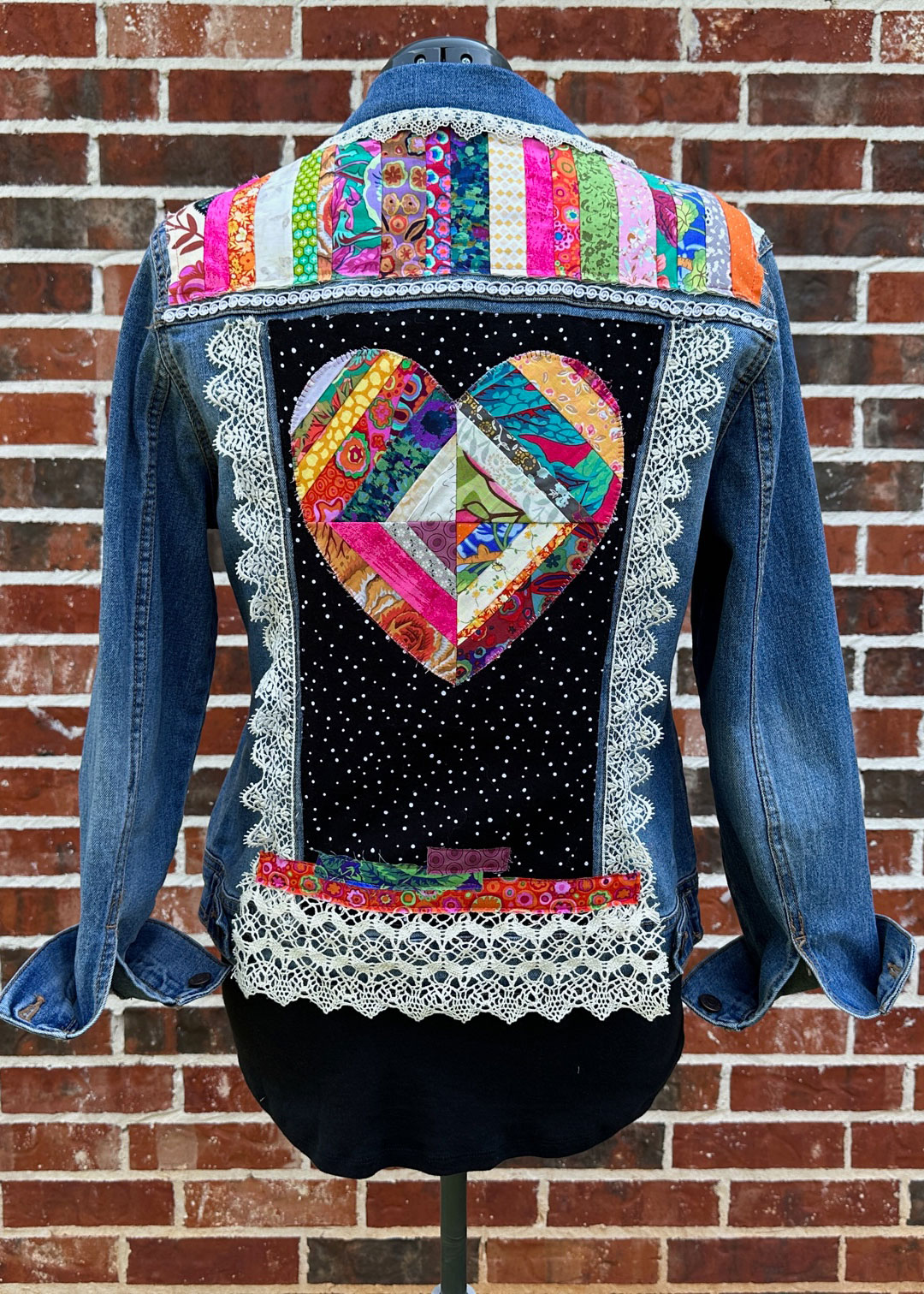 Upcycle a Denim Jacket with Patchwork & Lace Embellishments - WeAllSew