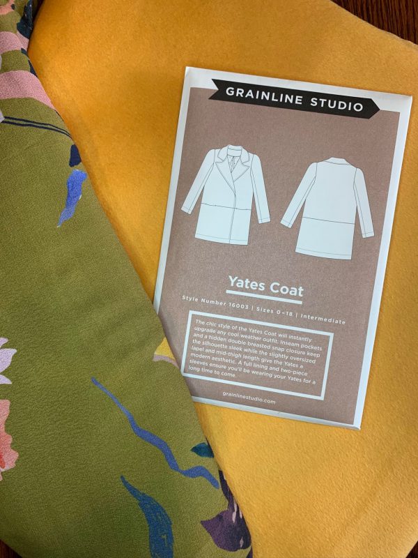 Grainline Studio Yates Coat Pattern with Coating and Lining Fabric 