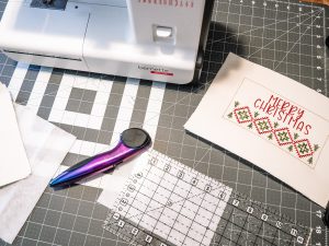BERNINA WeAllSew Embroidered Card cut fleece