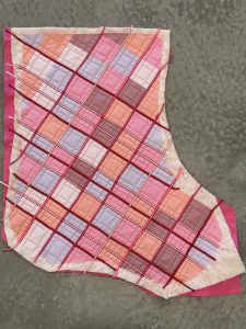 Couched Christmas Stocking- Finished Couching