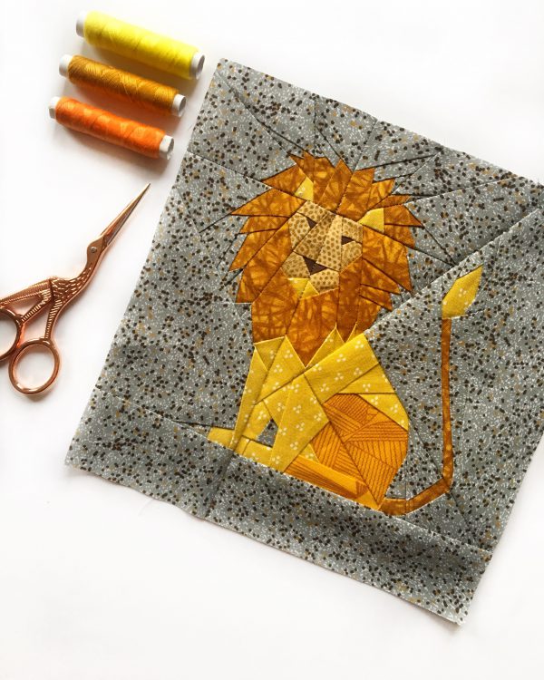 lion quilt block pattern 