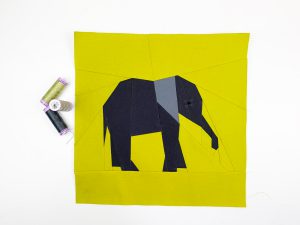baby elephant quilt block