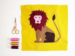 lion quilt block pattern