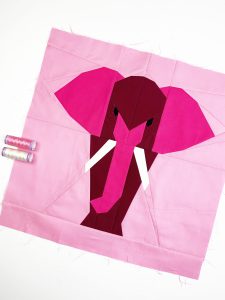 standing elephant quilt block pattern