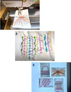 decorative stitches, template designs, stabalized fabric