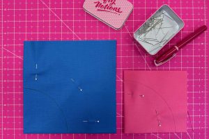 Piecing Full Circles-Fabric Pinned for Cutting