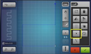 B 790 PLUS display screen with the Stitch Run icon selected.
