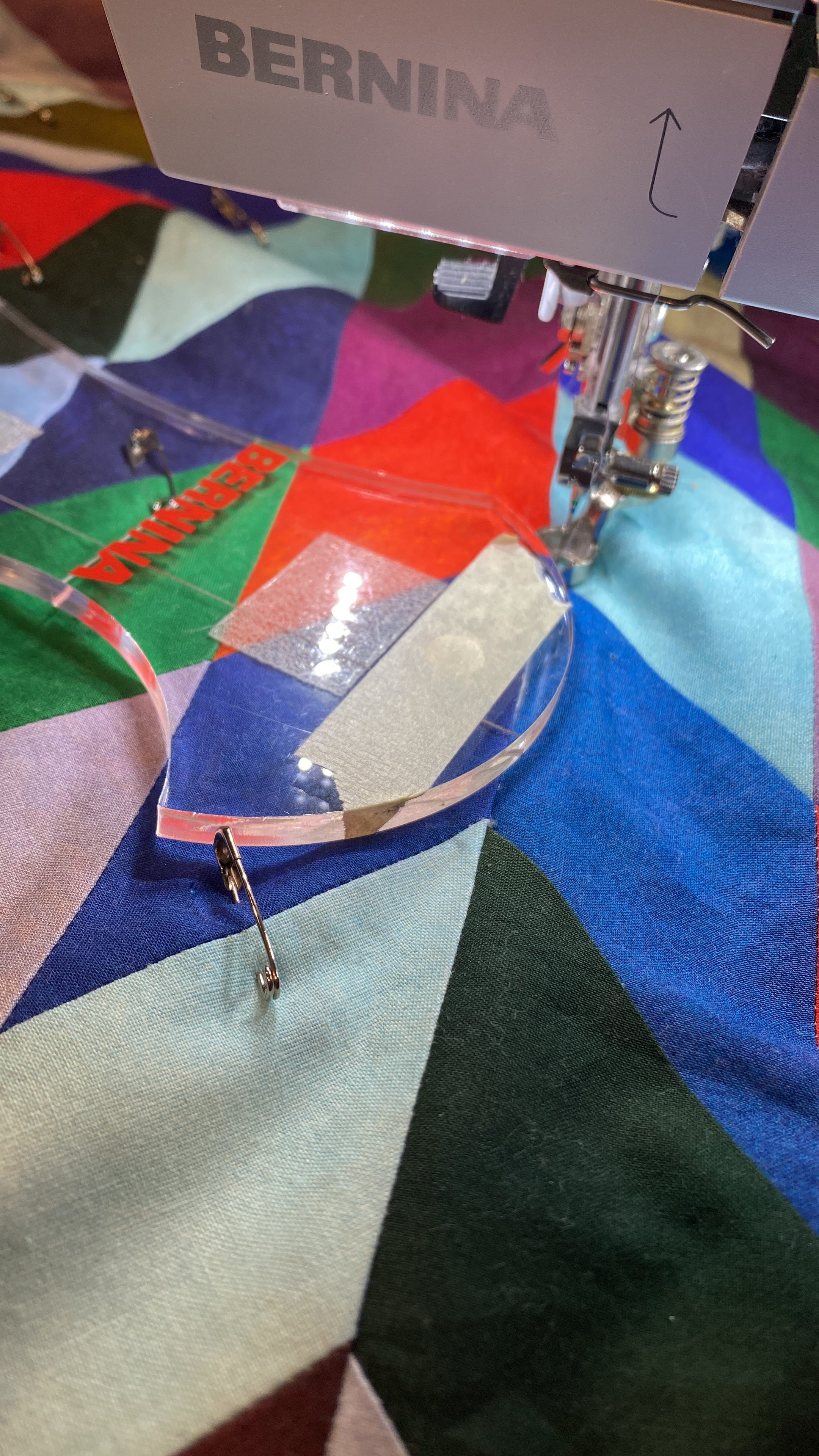 Quilting using my Adjustable Ruler Foot #72 and acrylic rulers. 