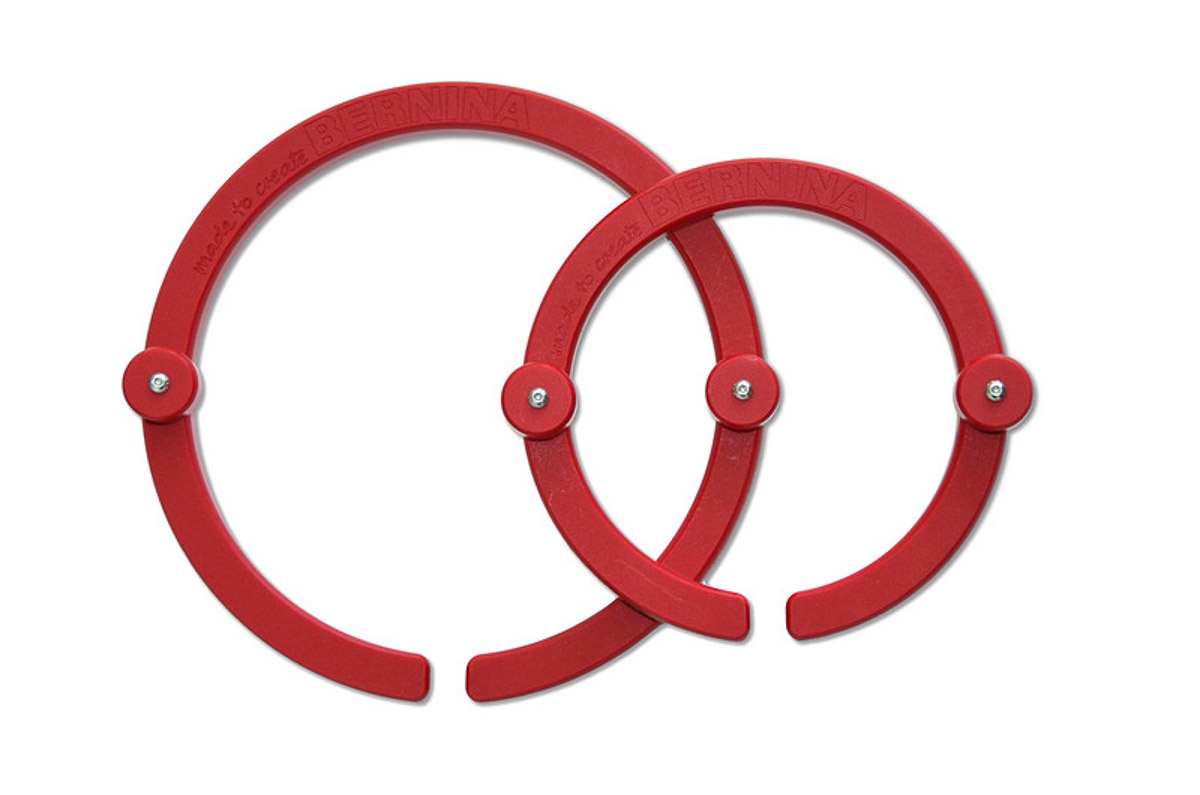 red gripper rings on white background