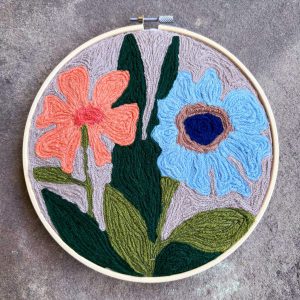 couching fibers along