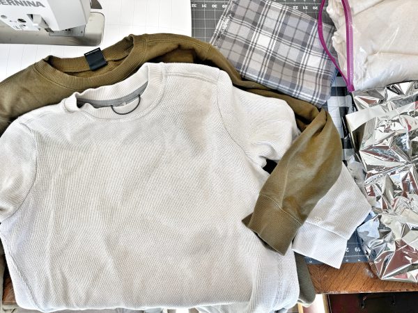 Supplies to make an easy warming pet bed