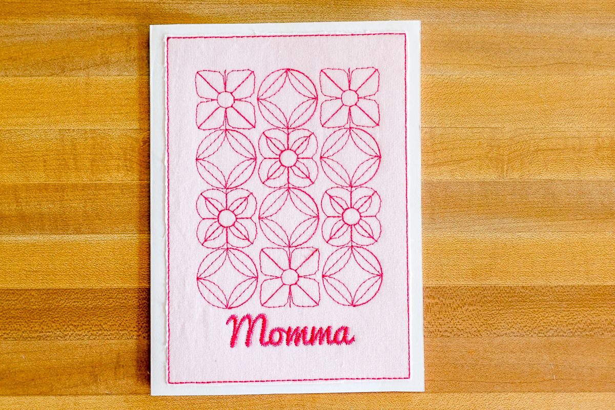 Finished Embroidered Mother’s Day card
