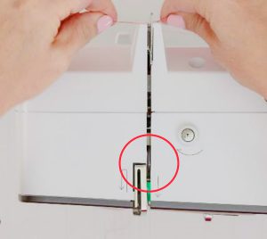 Tension disc shown in red circle