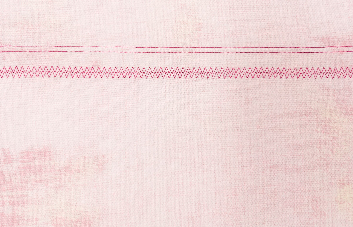 Straight and Zigzag stitches on fabric with twin needle
