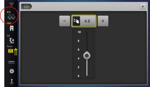 Simulator - thread tension location and adjusted to 4.5