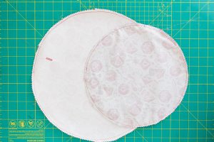 overhead view of circle of fabrics