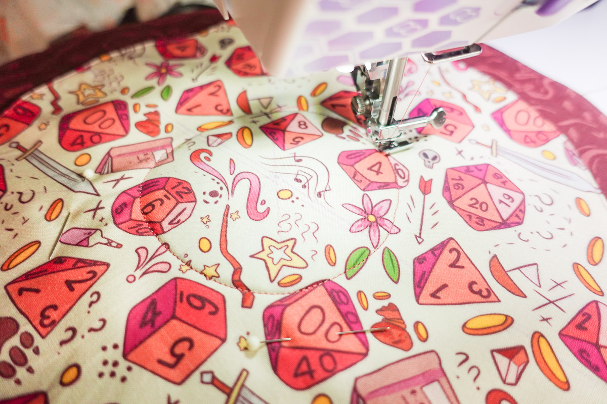 sewing colorful fabric with the b79