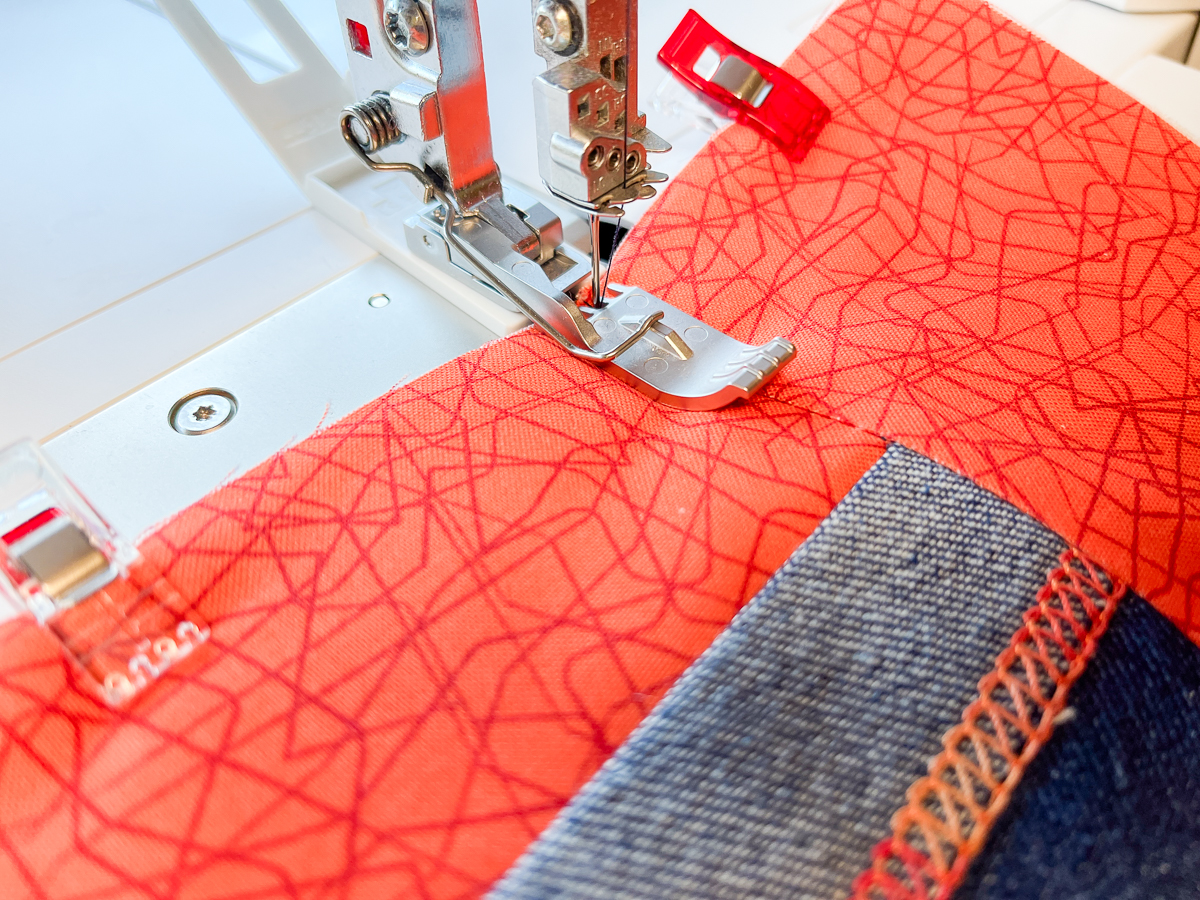 stitch-in-the-ditch along seams