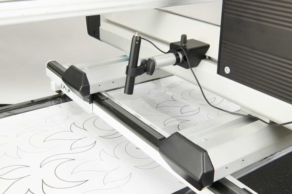 Overhead view of a Pantograph kit on the BERNINA Hoop Frame