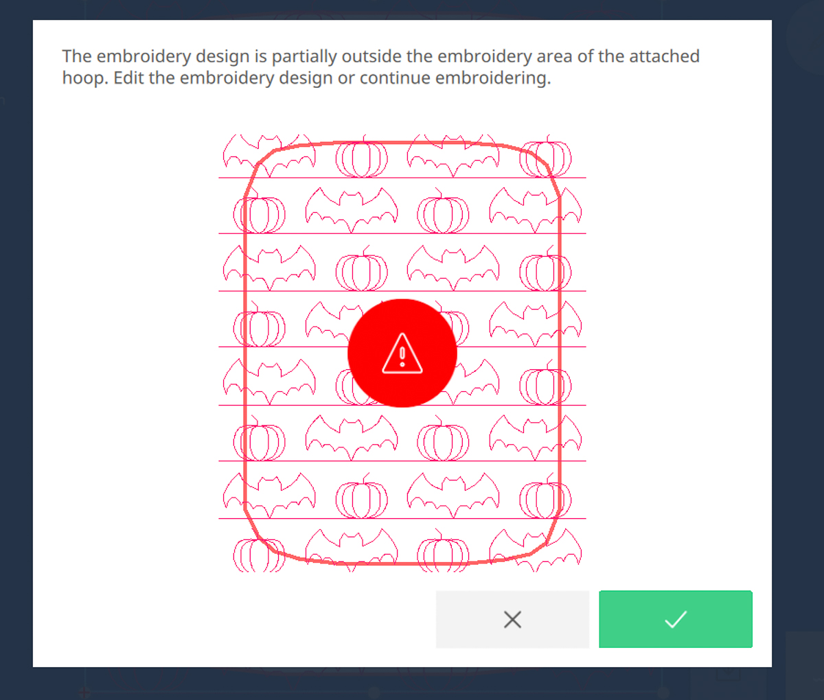 Stitchout settings on the B 990