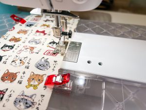 main fabric under presser foot