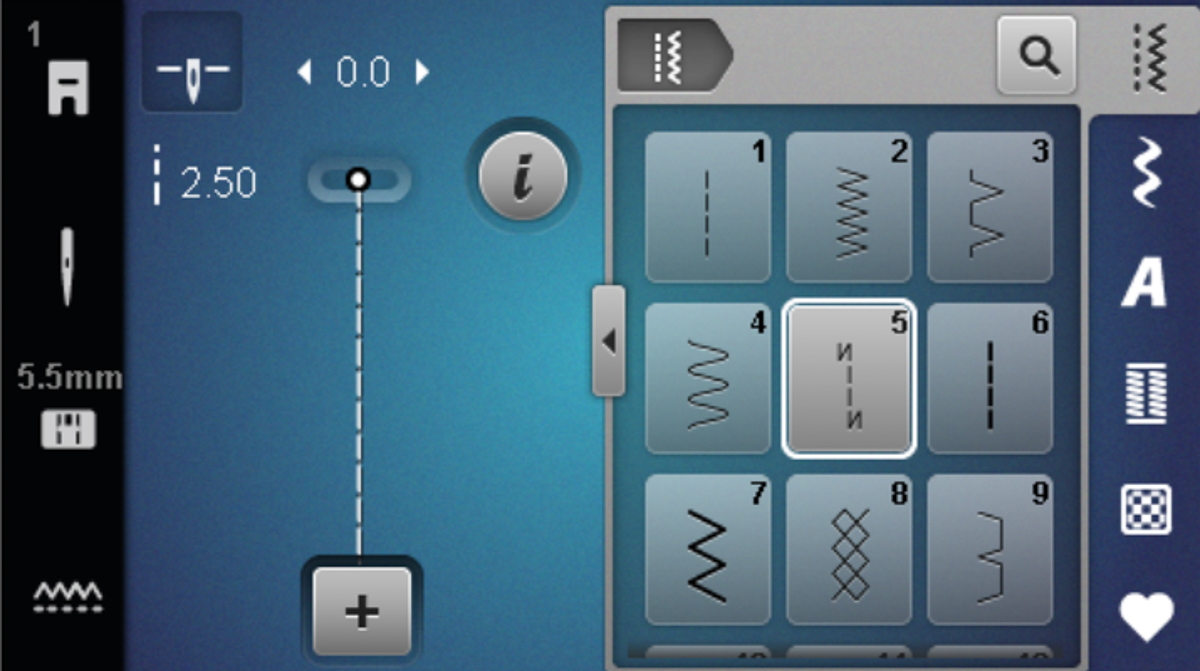 simulator with stitch #5 outlined