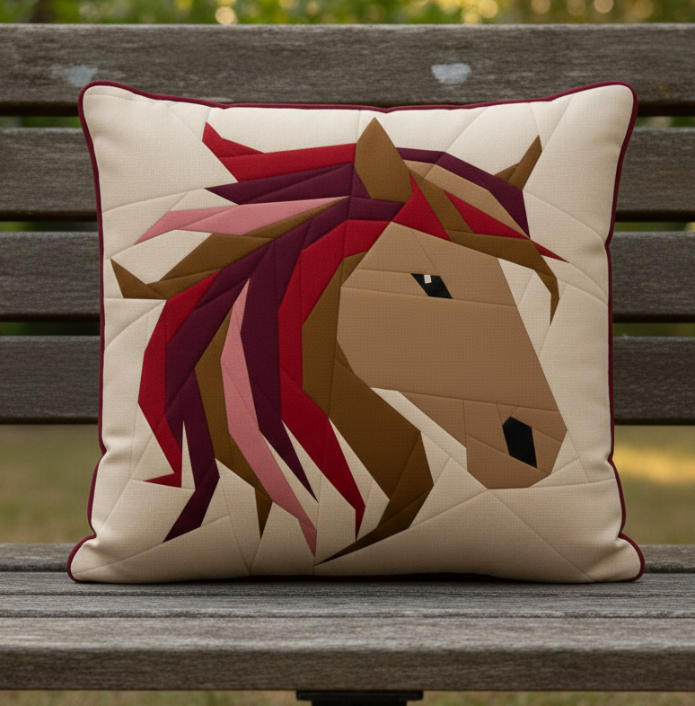 Horse quilt block pattern